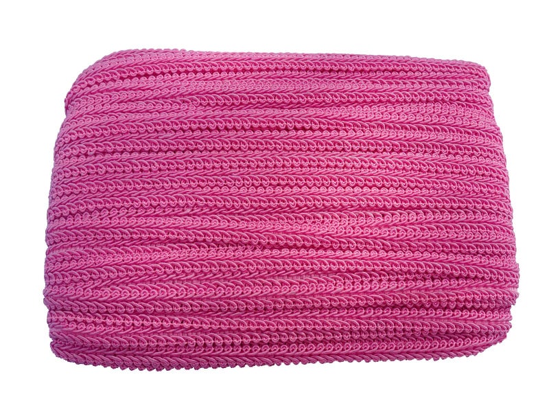 MONIDOOR 3/8 Inch Gimp Braid Trim 50 Yards for Upholstery Costume DIY Crafts (1326 Pink) - Image 1
